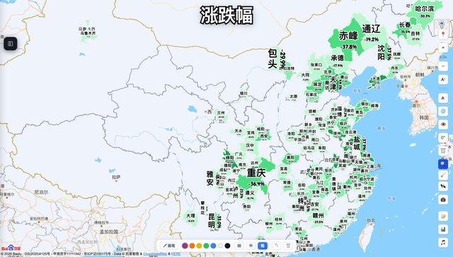 全国城市涨跌幅